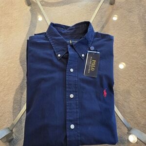 Polo by Ralph Lauren Men's Dark Blue Button Down Shirt